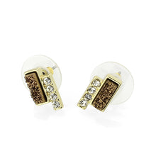 Load image into Gallery viewer, 3W1729E - Flash Gold+E-coating Brass Earring with Druzy in Multi Color