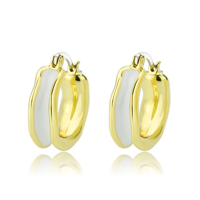 3W1737G - Flash Gold Brass Earring with Epoxy in No Stone