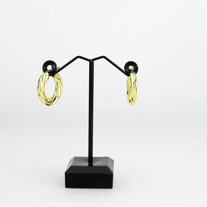 3W1743G - Flash Gold Brass Earring with NoStone in No Stone