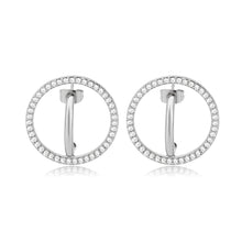 Load image into Gallery viewer, 3W1744 - Imitation Rhodium Brass Earring with AAA Grade CZ in Clear