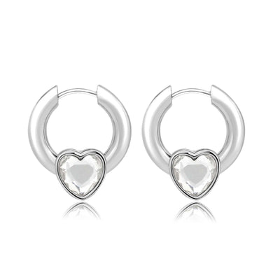 3W1747 - Imitation Rhodium Brass Earring with Top Grade Crystal in Clear