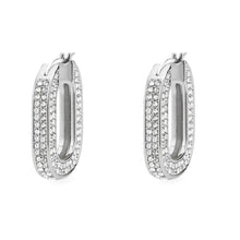 Load image into Gallery viewer, 3W1748 - Imitation Rhodium Brass Earring with Top Grade Crystal in Clear