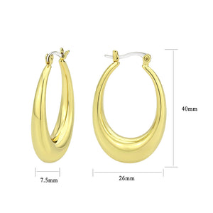 3W1749G - Flash Gold Brass Earring with NoStone in No Stone