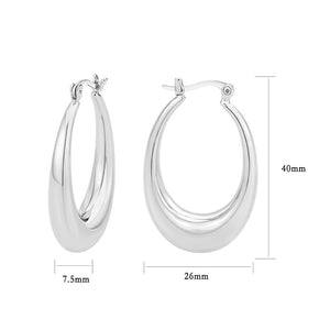 3W1749 - Imitation Rhodium Brass Earring with NoStone in No Stone