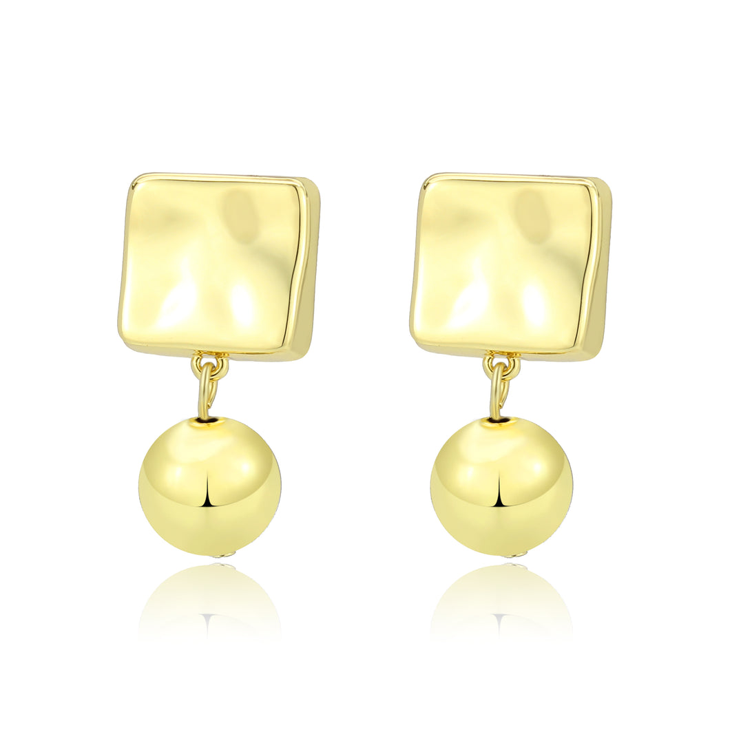 3W1750G - Flash Gold Brass Earring with NoStone in No Stone