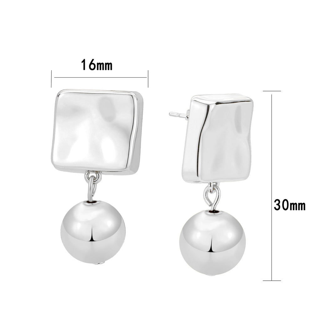 3W1750 - Imitation Rhodium Brass Earring with NoStone in No Stone