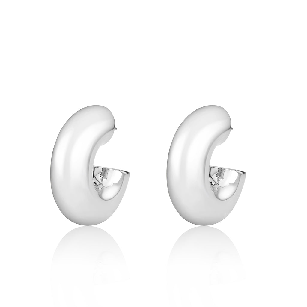 3W1751 - Imitation Rhodium Brass Earring with NoStone in No Stone