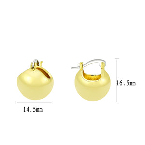 3W1753G - Flash Gold Brass Earring with NoStone in No Stone