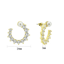 Load image into Gallery viewer, 3W1758G - Flash Gold Brass Earring with AAA Grade CZ in Clear