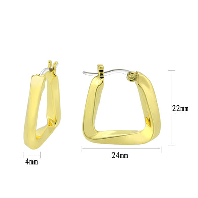 3W1759G - Flash Gold Brass Earring with NoStone in No Stone