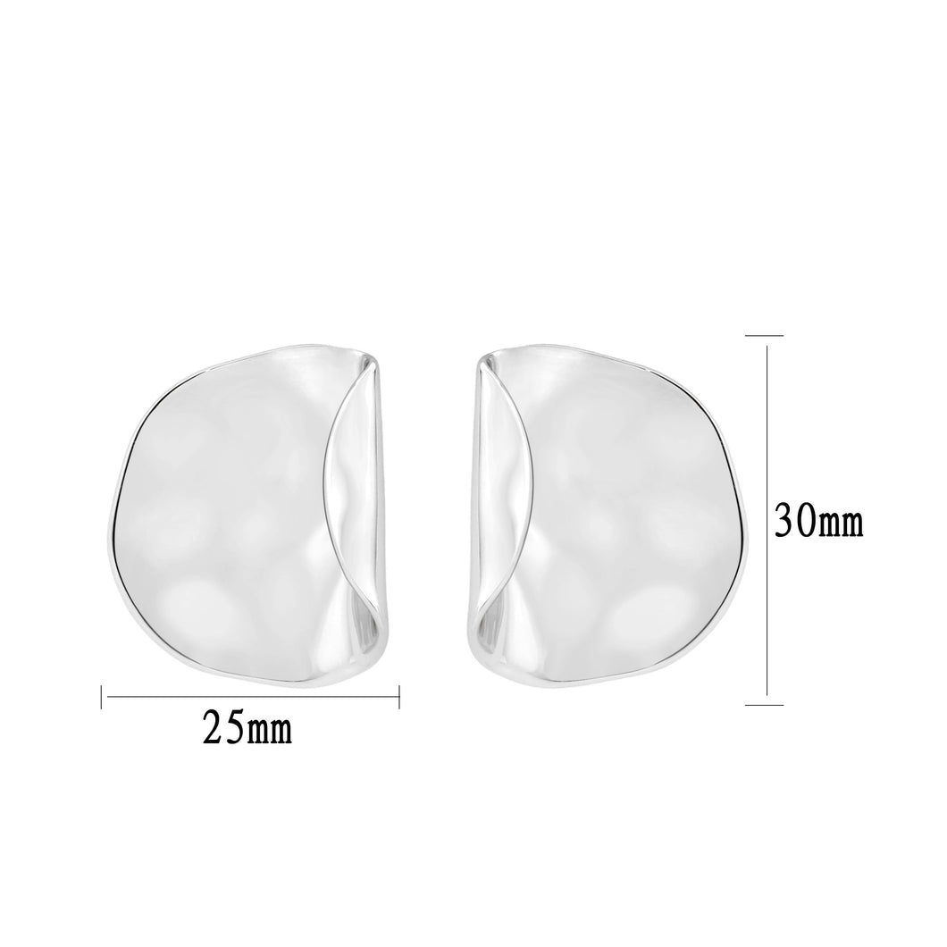 3W1760 - Imitation Rhodium Brass Earring with NoStone in No Stone