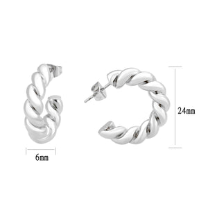 3W1761 - Imitation Rhodium Brass Earring with NoStone in No Stone