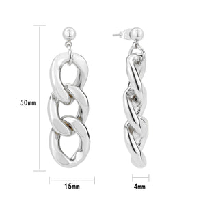 3W1762 - Imitation Rhodium Brass Earring with NoStone in No Stone