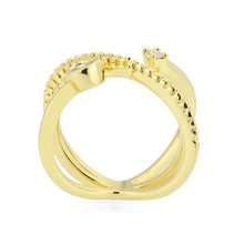 Load image into Gallery viewer, 3W1766G - Flash Gold Brass Ring with AAA Grade CZ in Clear