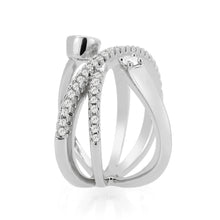 Load image into Gallery viewer, 3W1766 - Imitation Rhodium Brass Ring with AAA Grade CZ in Clear