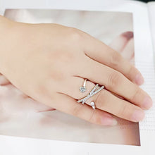 Load image into Gallery viewer, 3W1766 - Imitation Rhodium Brass Ring with AAA Grade CZ in Clear