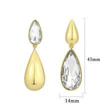 Load image into Gallery viewer, 3W1767G - Flash Gold Brass Earring with Top Grade Crystal in Clear