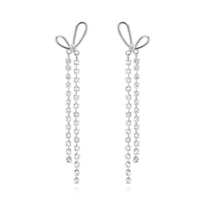 3W1768 - Imitation Rhodium Brass Earring with Top Grade Crystal in Clear
