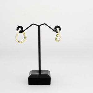 3W1779 - Flash Gold Brass Earring with Synthetic in White