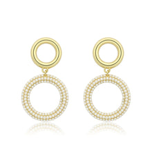 Load image into Gallery viewer, 3W1784 - Flash Gold Brass Earring with Synthetic in White