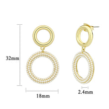 Load image into Gallery viewer, 3W1784 - Flash Gold Brass Earring with Synthetic in White