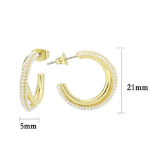 Load image into Gallery viewer, 3W1788 - Flash Gold Brass Earring with Synthetic in White