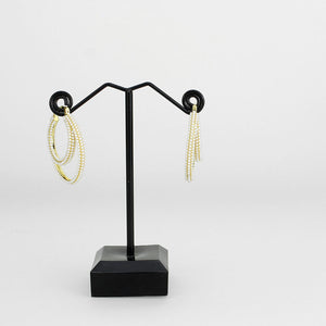 3W1791 - Flash Gold Brass Earring with Synthetic in White