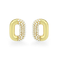 Load image into Gallery viewer, 3W1793 - Flash Gold Brass Earring with Synthetic in White