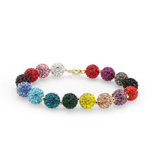 Load image into Gallery viewer, 3W1797 - Gold Brass Bracelet with Top Grade Crystal in MultiColor
