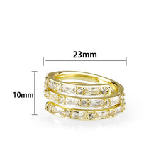 Load image into Gallery viewer, 3W1799 - Flash Gold Brass Ring with AAA Grade CZ  In Clear