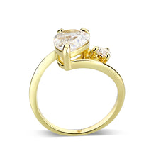 Load image into Gallery viewer, 3W1800 - Flash Gold Brass Ring with AAA Grade CZ  In Clear