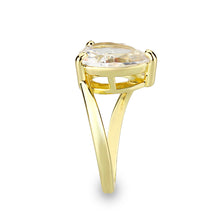 Load image into Gallery viewer, 3W1800 - Flash Gold Brass Ring with AAA Grade CZ  In Clear