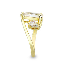 Load image into Gallery viewer, 3W1800 - Flash Gold Brass Ring with AAA Grade CZ  In Clear