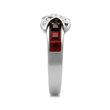 Load image into Gallery viewer, TK1388N - High polished (no plating) Stainless Steel Ring with Top Grade Crystal in Siam