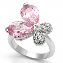 Load image into Gallery viewer, 3W051 - Rhodium Brass Ring with AAA Grade CZ  in Rose