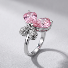 Load image into Gallery viewer, 3W051 - Rhodium Brass Ring with AAA Grade CZ  in Rose