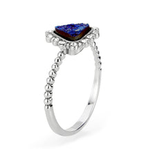 Load image into Gallery viewer, 3W1730 -  Imitation Rhodium+E-coating Brass Ring with Druzy in Capri Blue