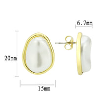 Load image into Gallery viewer, 3W1732G - Flash Gold Brass Earring with Synthetic in White