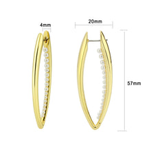 Load image into Gallery viewer, 3W1734G - Flash Gold Brass Earring with Synthetic in White