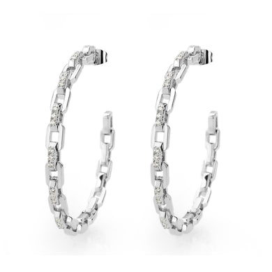 3W1735 - Imitation Rhodium Brass Earring with AAA Grade CZ in Clear