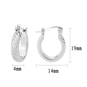 3W1745 - Imitation Rhodium Brass Earring with NoStone in No Stone