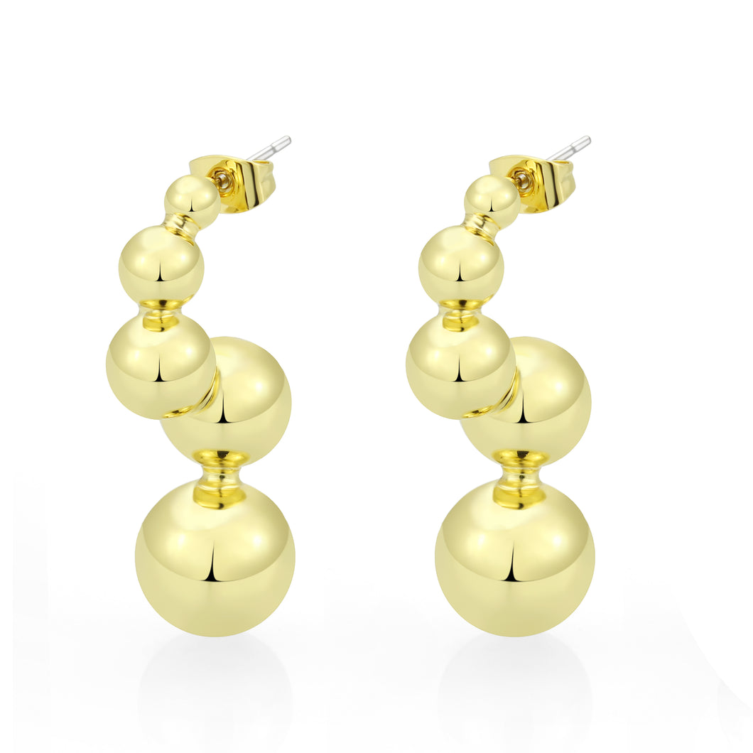 3W1752G - Flash Gold Brass Earring with NoStone in No Stone