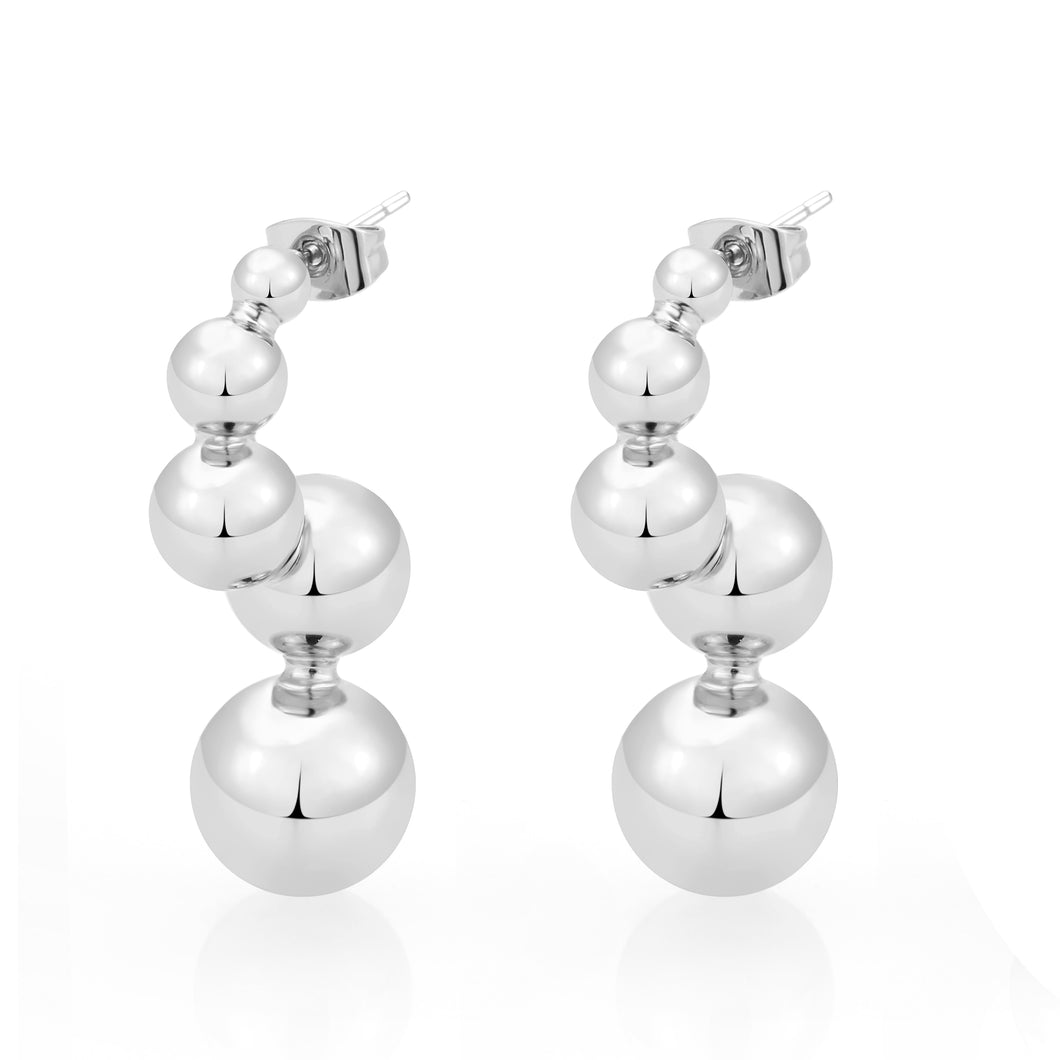 3W1752 - Imitation Rhodium Brass Earring with NoStone in No Stone