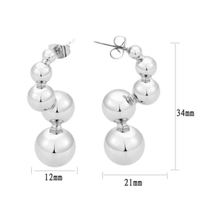 3W1752 - Imitation Rhodium Brass Earring with NoStone in No Stone