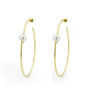 3W1769G - Flash Gold Brass Earring with Synthetic in White