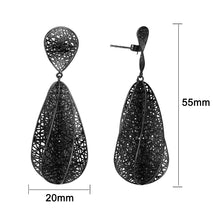 Load image into Gallery viewer, 4W003 - Earring, Brass, TIN Cobalt Black  , No Stone,