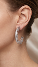 Load image into Gallery viewer, 4W049 - Earring, Brass, Imitation Rhodium , AAA Grade CZ, Clear