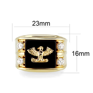 LO5M013 - IP Gold(Ion Brass Ring with Epoxy