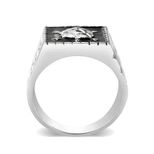 Load image into Gallery viewer, LO5M014- Brass Ring with Epoxy  in Jet Rhodium Plated