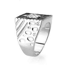 Load image into Gallery viewer, LO5M014- Brass Ring with Epoxy  in Jet Rhodium Plated